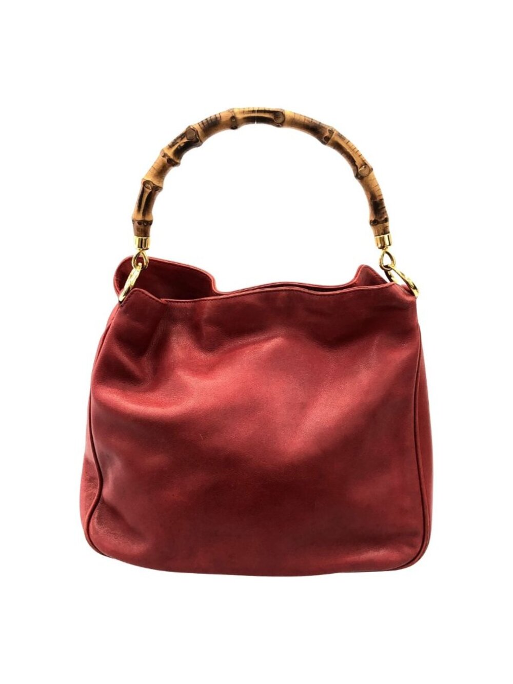 Gucci 2-Way Bamboo Shoulder Bag Red